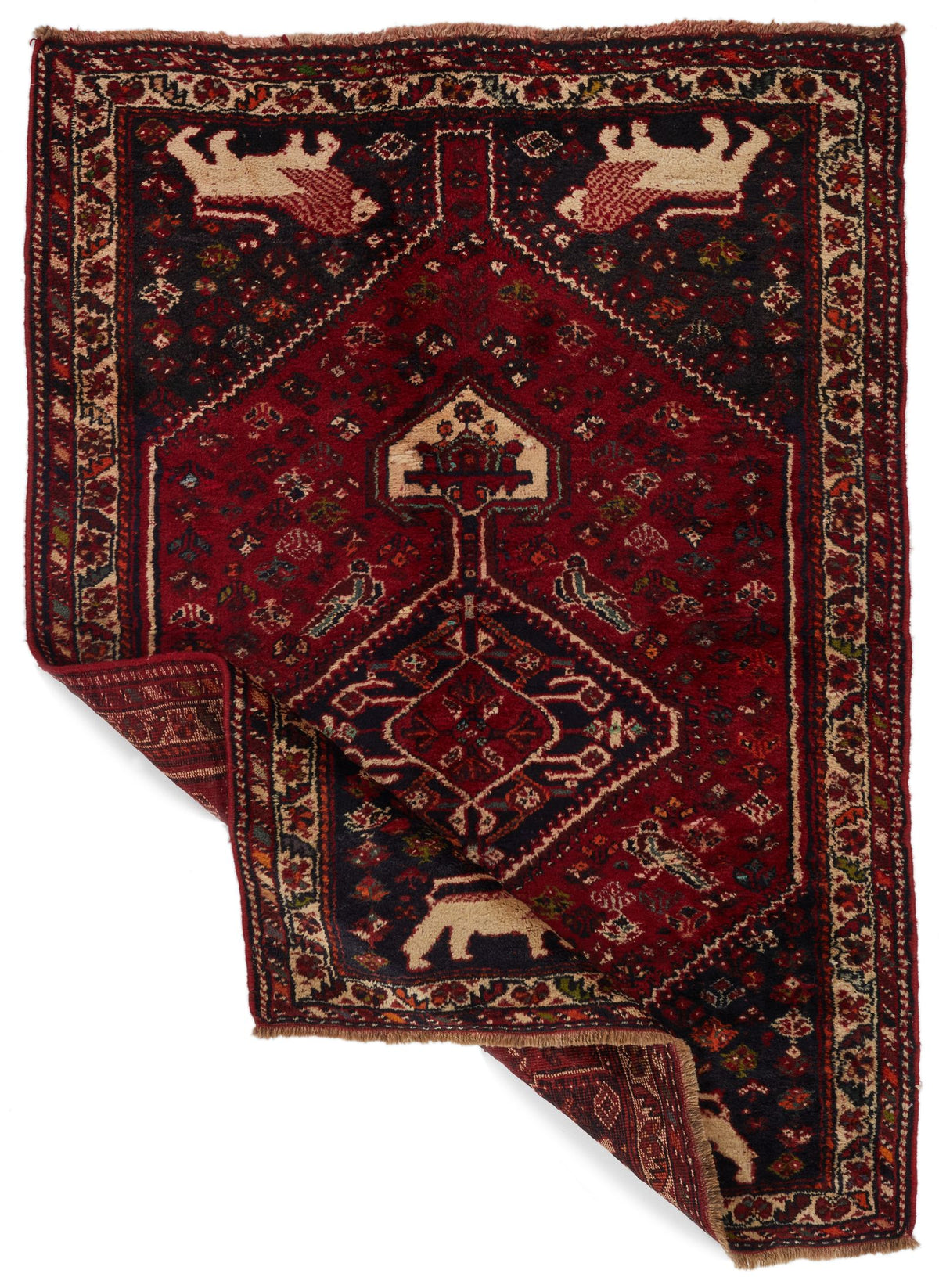 4x6 Red and Ivory Turkish Oushak Rug