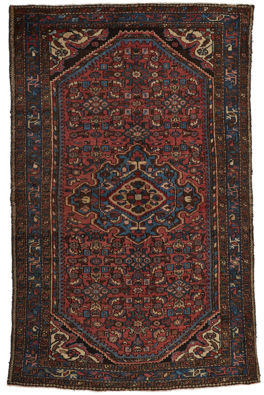 4x7 Brown And Red Persian Traditional Rug