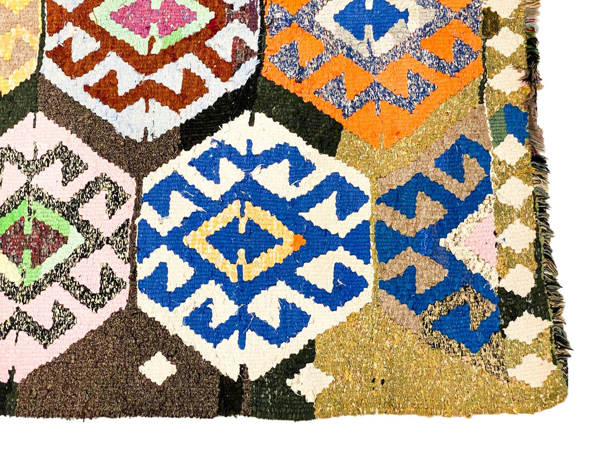 4x8 Handmade Patchwork Vintage Anatolian Handmade Tribal Runner Kilim