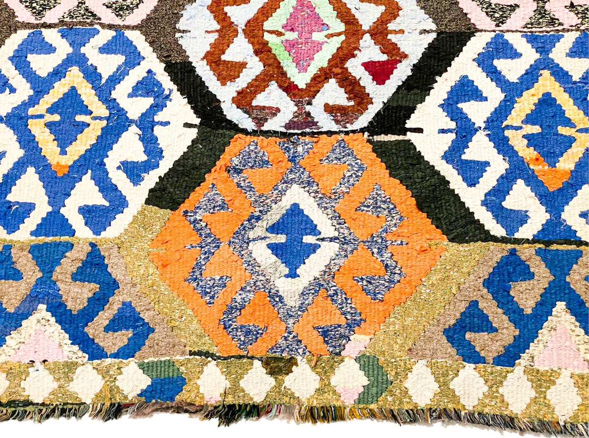 4x8 Handmade Patchwork Vintage Anatolian Handmade Tribal Runner Kilim