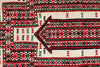 3x4 Red and White Turkish Tribal Rug