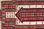 3x4 Red and White Turkish Tribal Rug