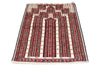 3x4 Red and White Turkish Tribal Rug