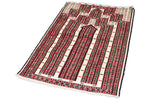 2x4 Red and White Turkish Tribal Rug