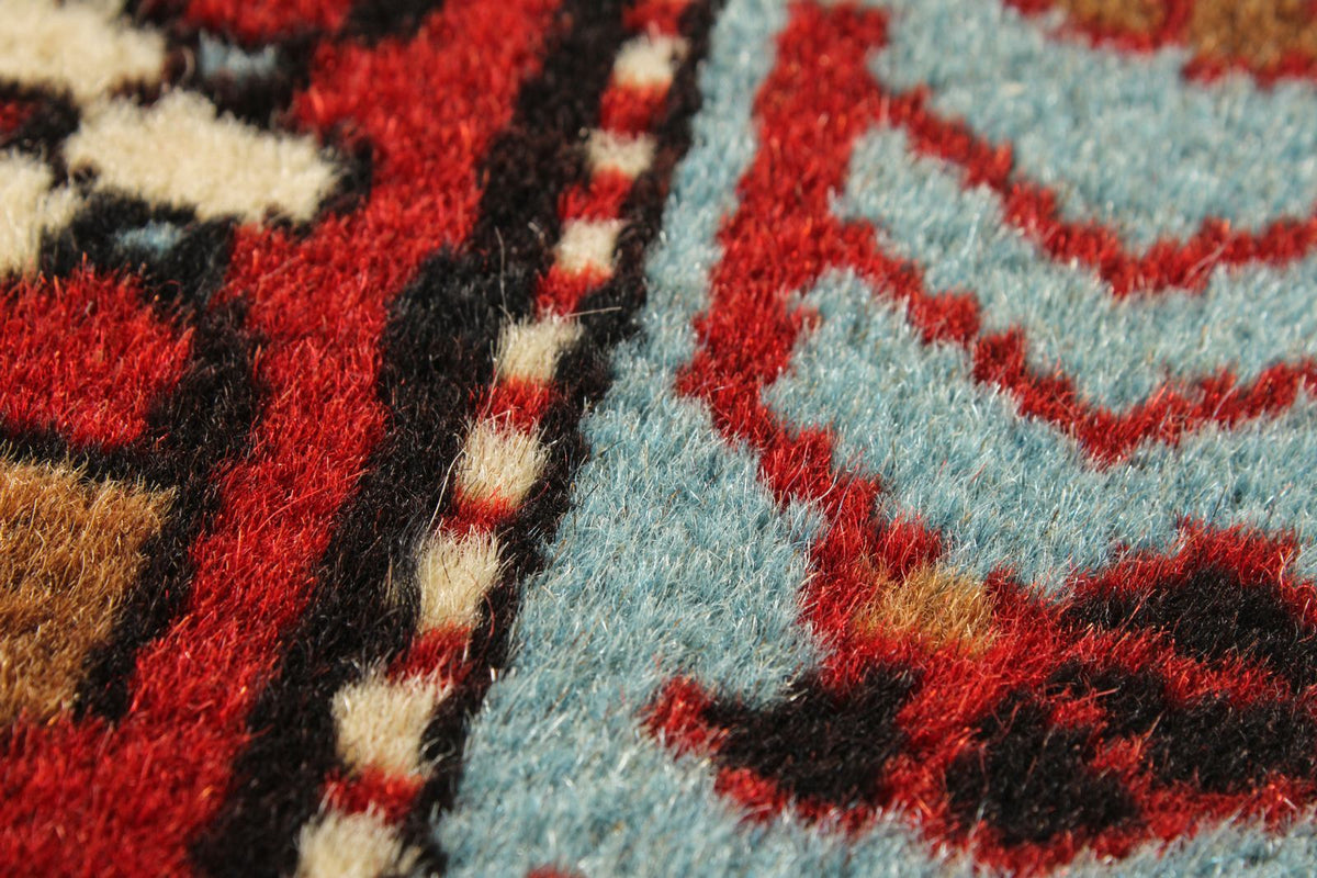 4x6 Red and Blue Kazak Tribal Rug