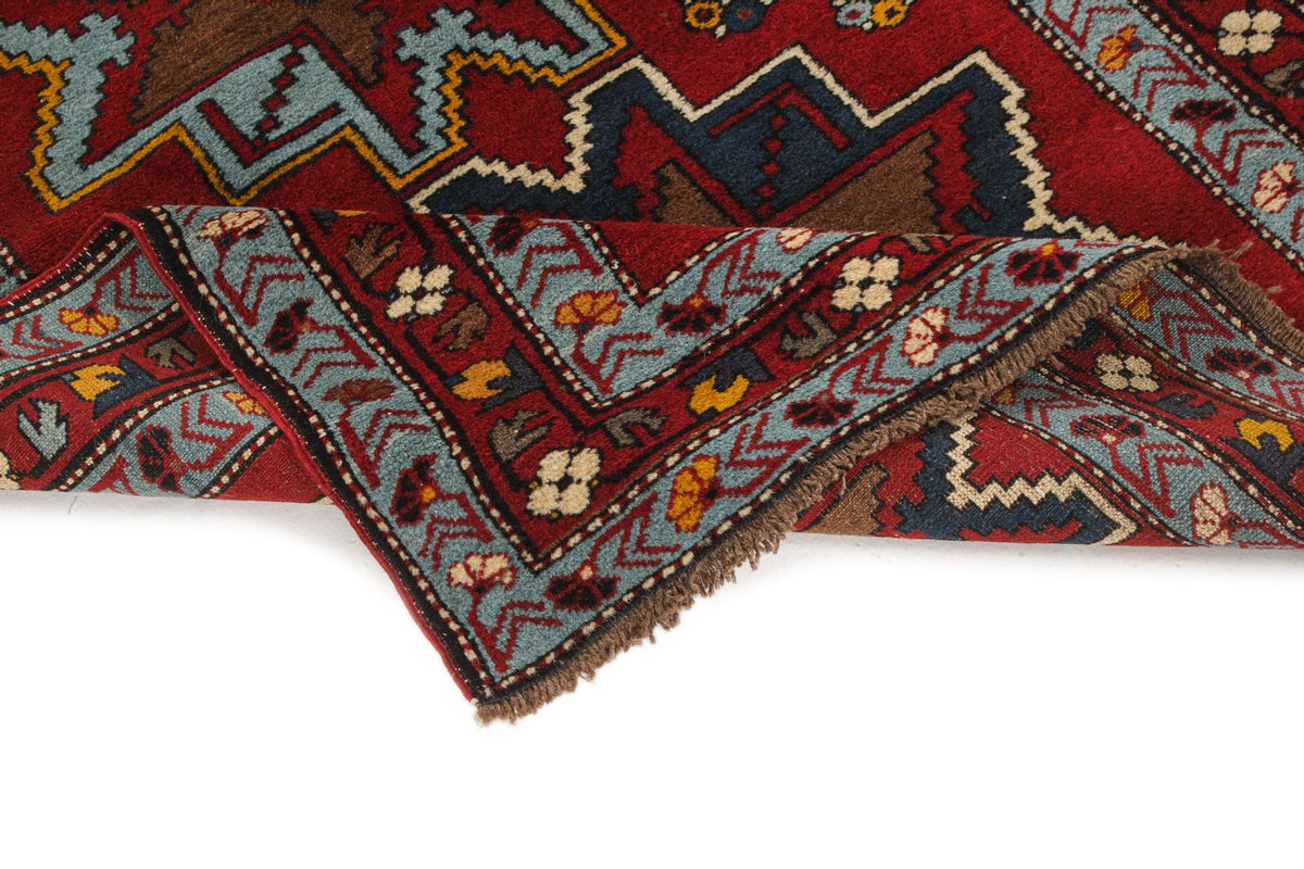4x6 Red and Blue Kazak Tribal Rug