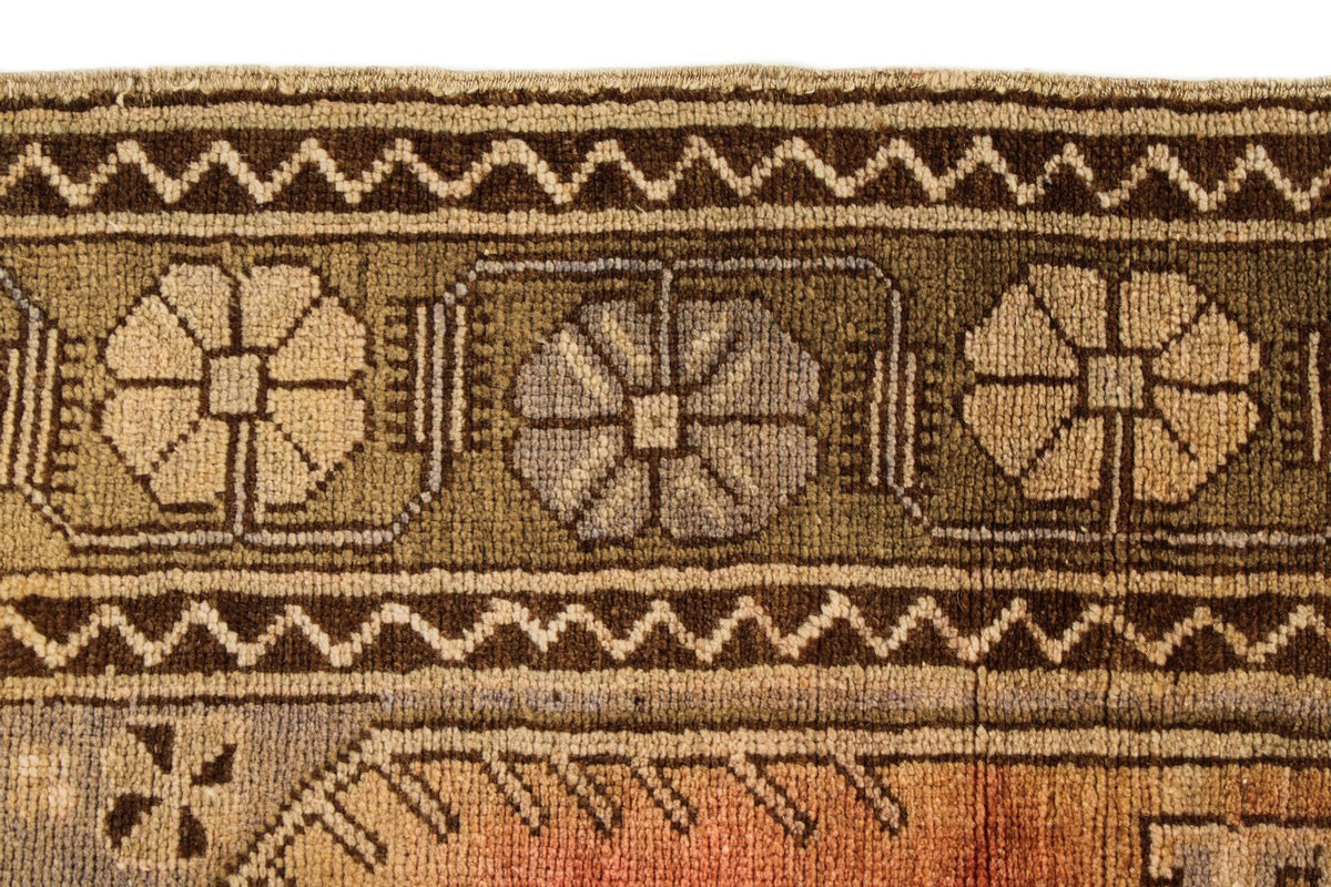 4x6 Rust and Beige Turkish Tribal Rug