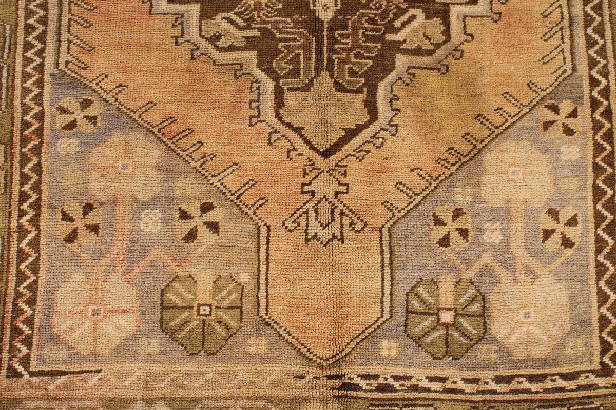 4x6 Rust and Beige Turkish Tribal Rug