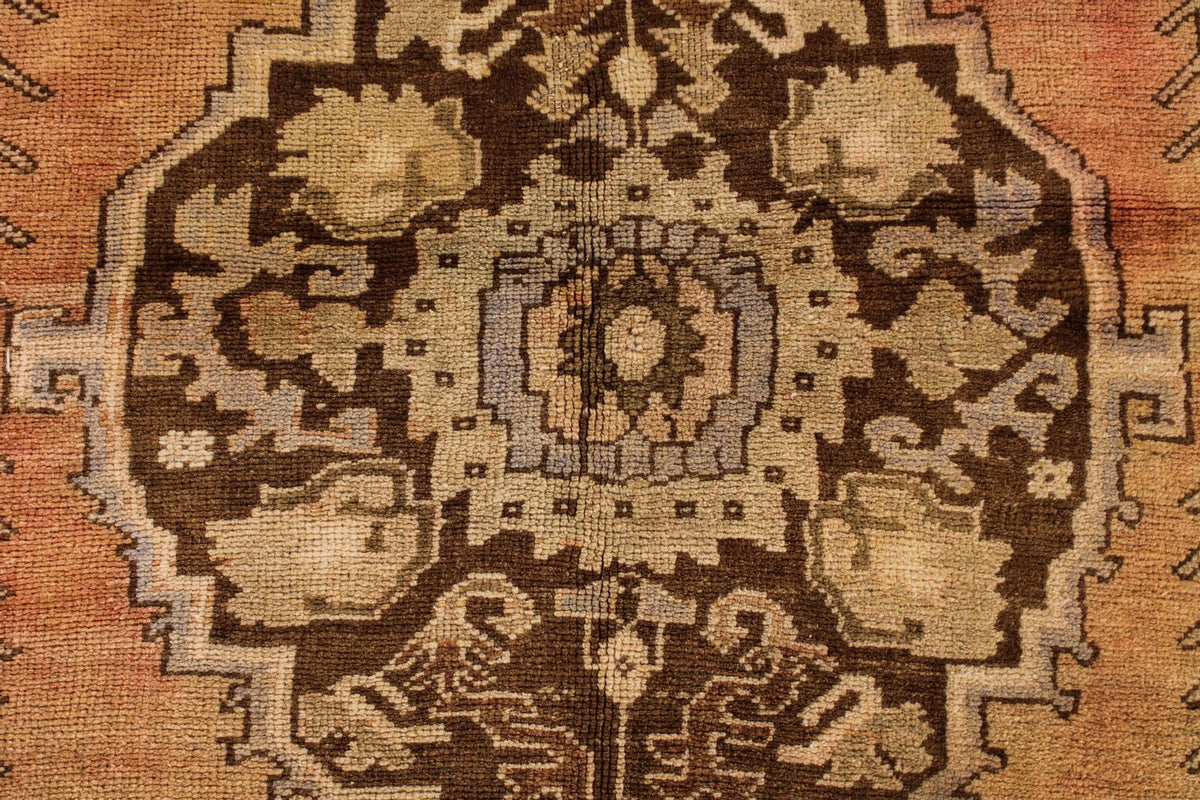 4x6 Rust and Beige Turkish Tribal Rug