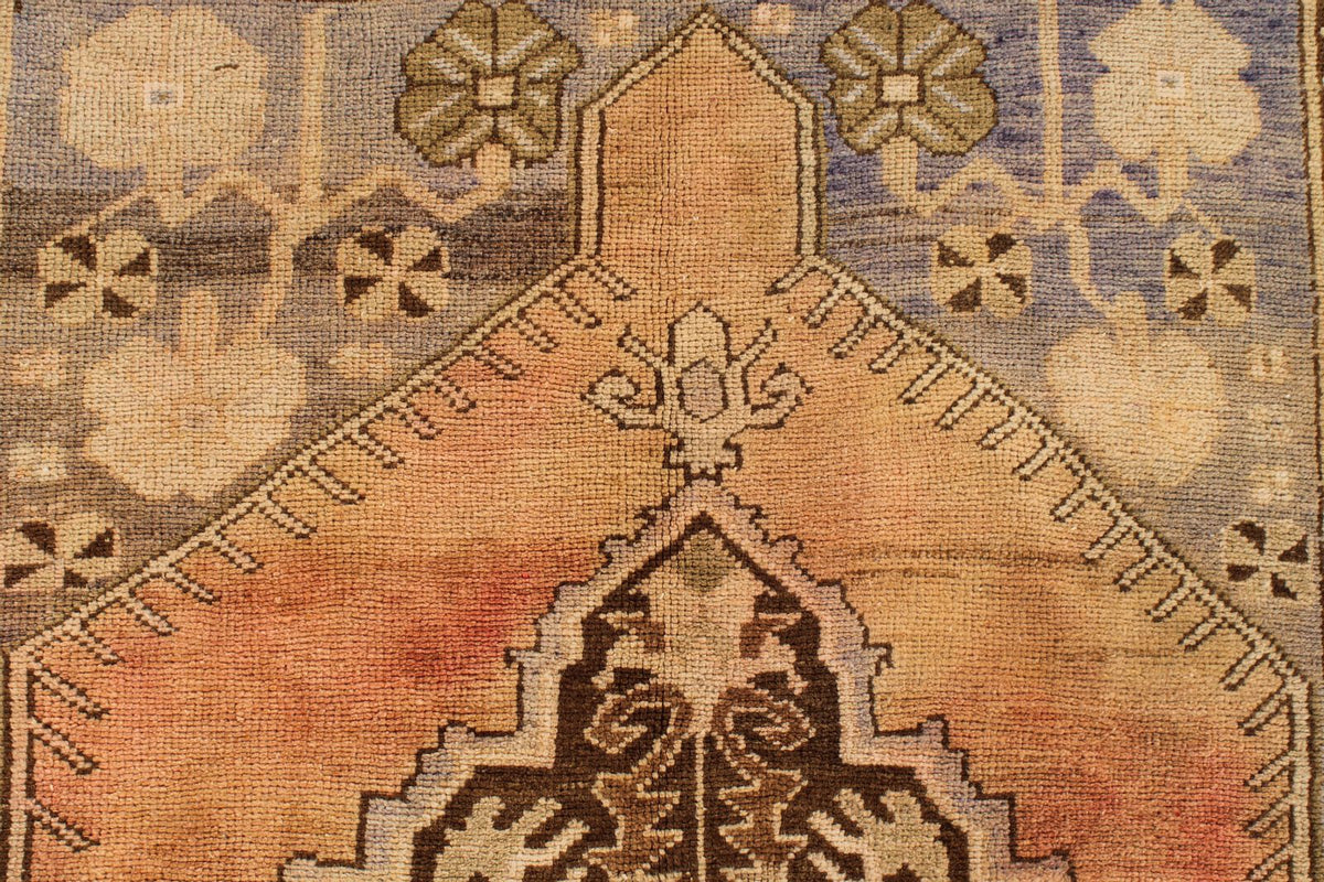 4x6 Rust and Beige Turkish Tribal Rug