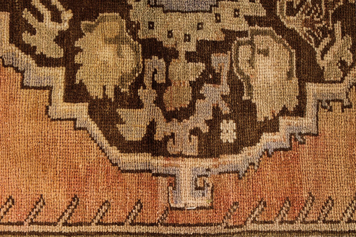 4x6 Rust and Beige Turkish Tribal Rug