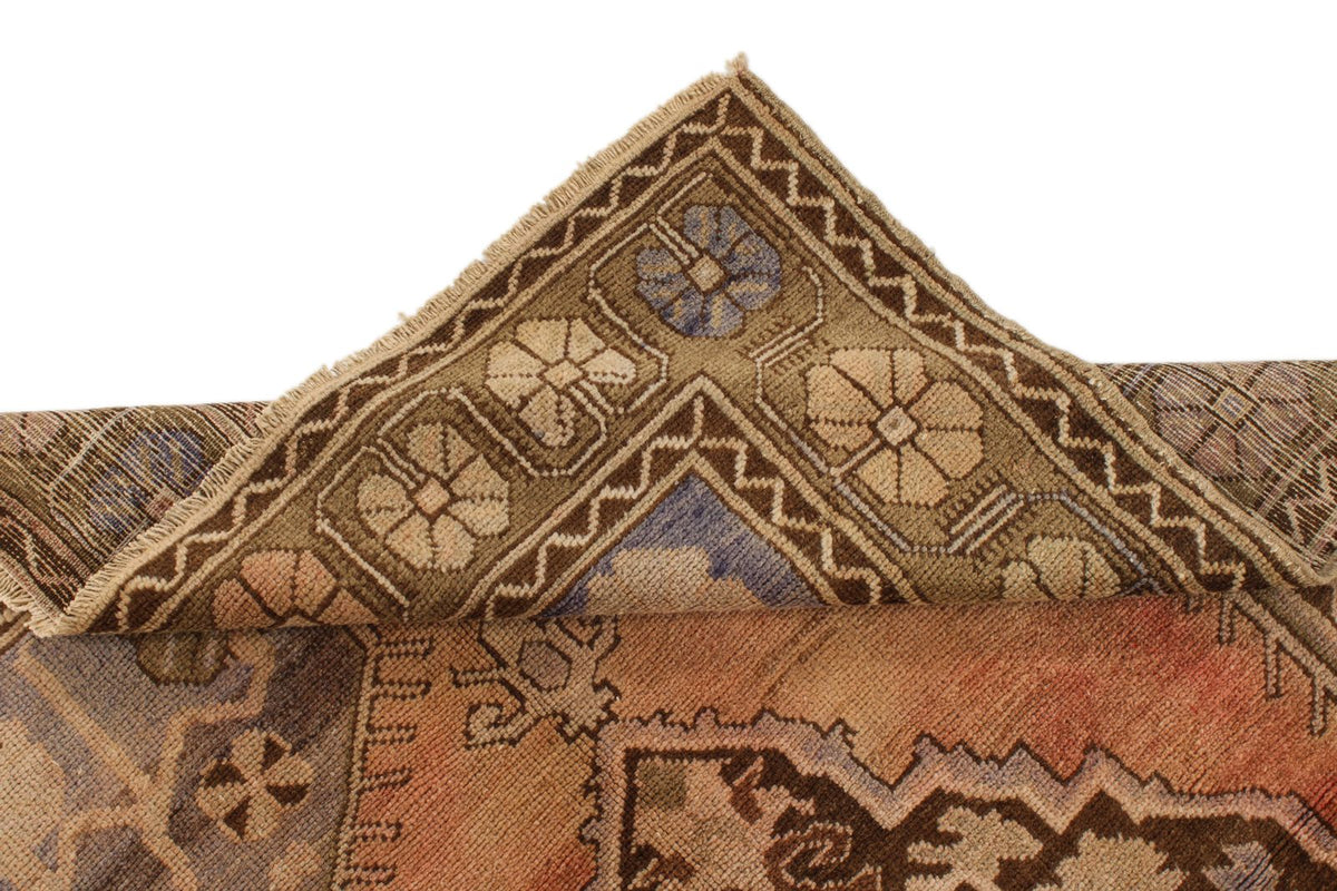 4x6 Rust and Beige Turkish Tribal Rug