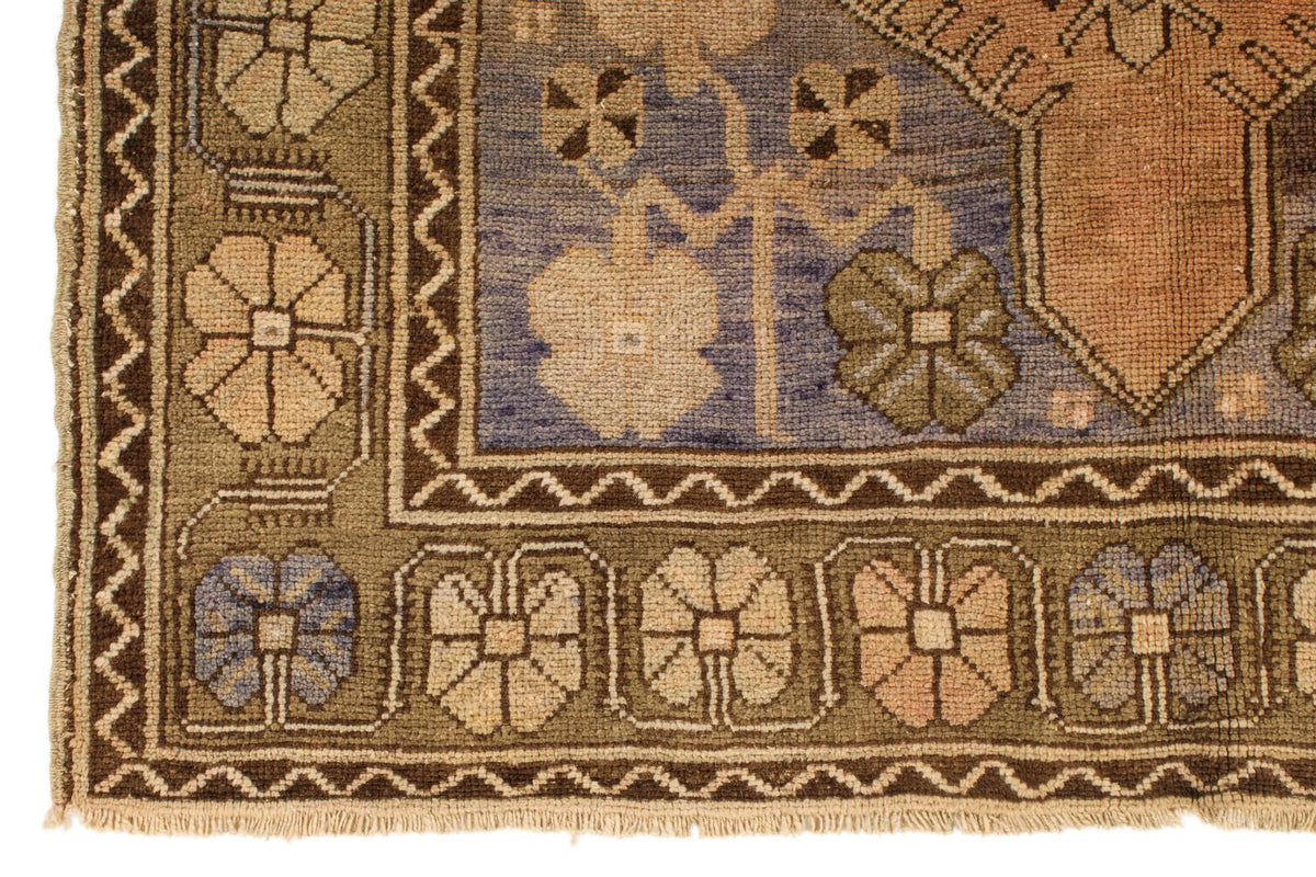 4x6 Rust and Beige Turkish Tribal Rug