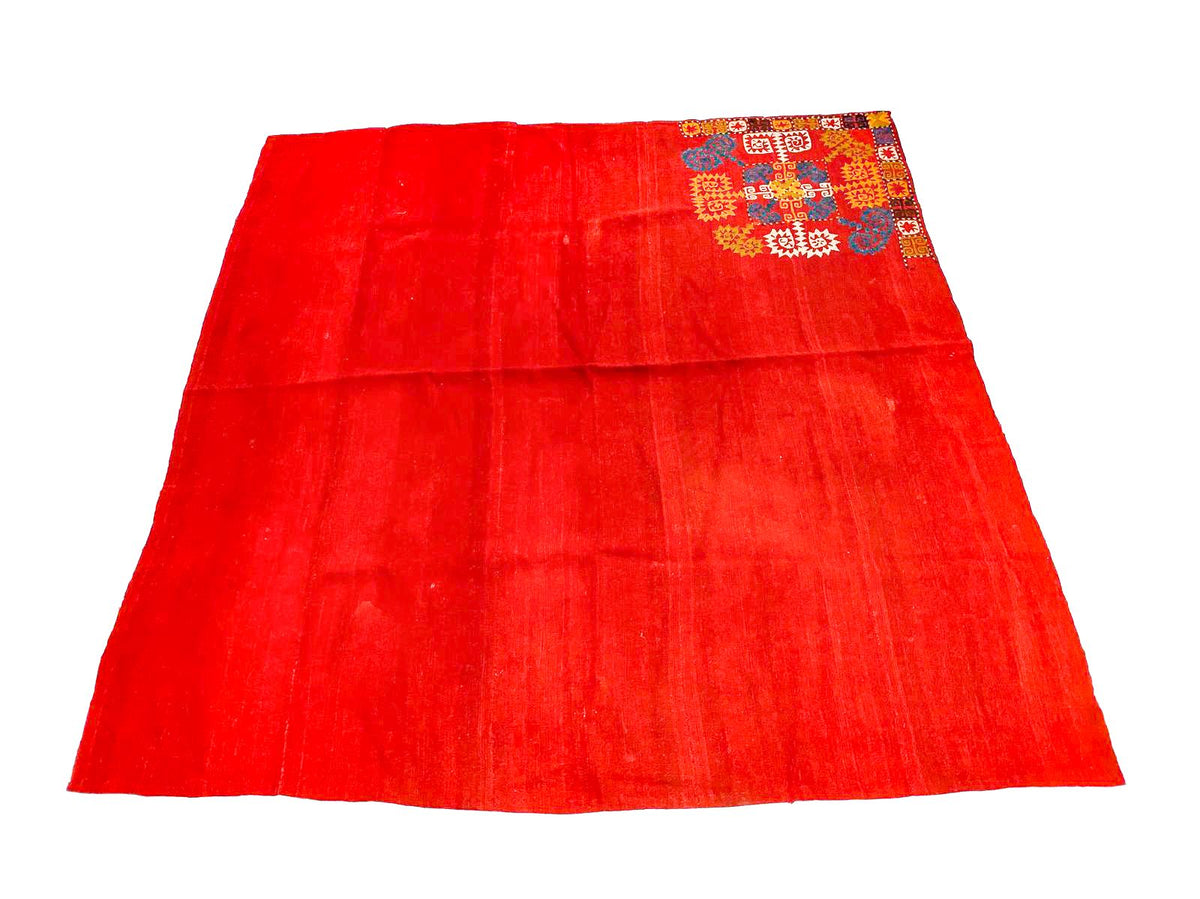 5x5 Handmade Patchwork Vintage Anatolian Handmade Tribal Rug Kilim