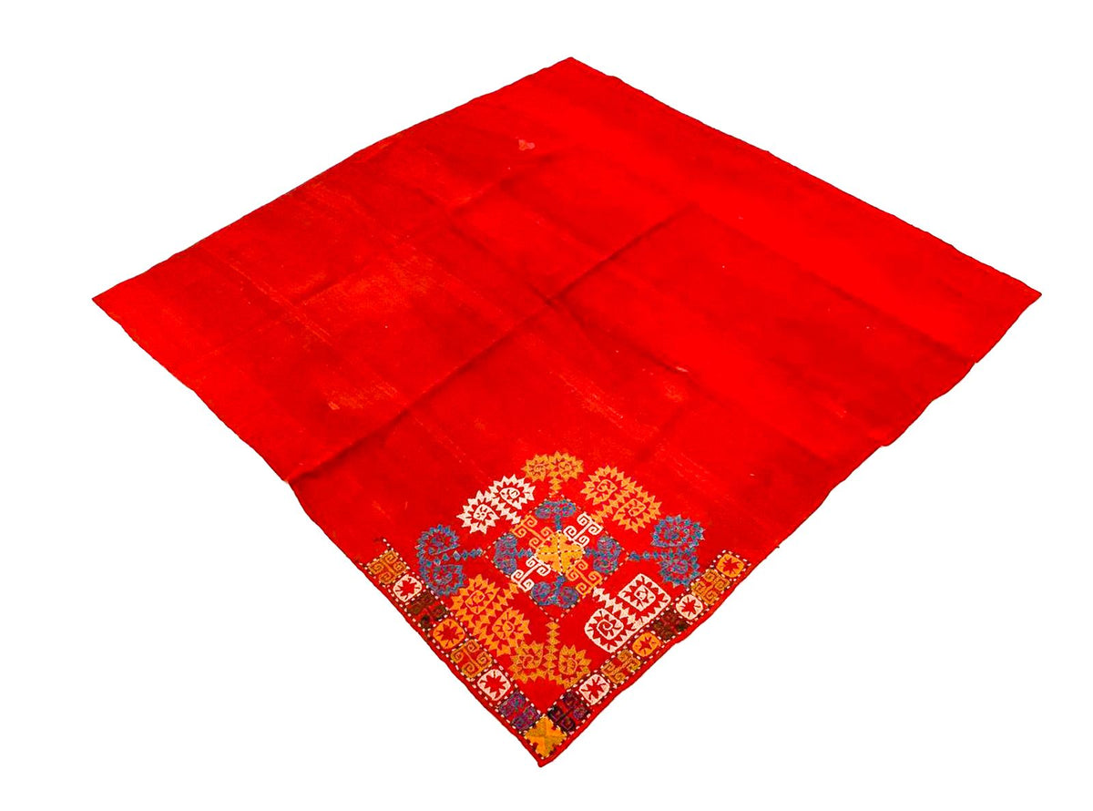 5x5 Handmade Patchwork Vintage Anatolian Handmade Tribal Rug Kilim