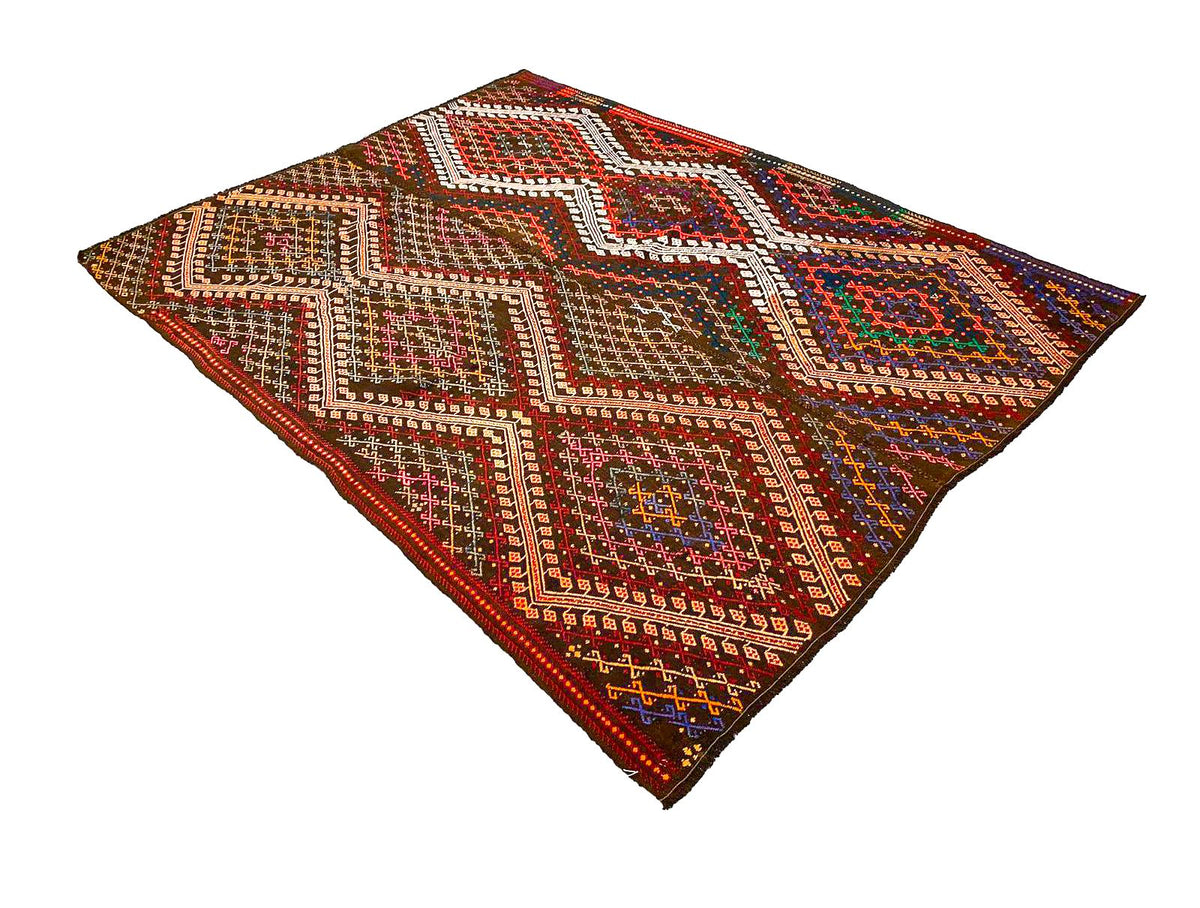 6x8 Handmade Patchwork Vintage Anatolian Handmade Tribal Rug Kilim