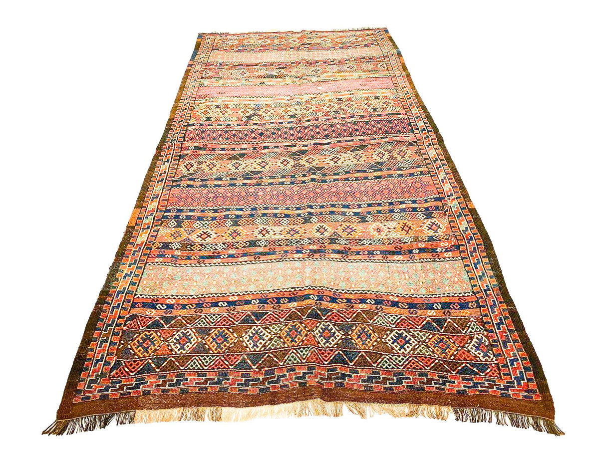 5x10 Handmade Patchwork Vintage Anatolian Handmade Tribal Runner Kilim