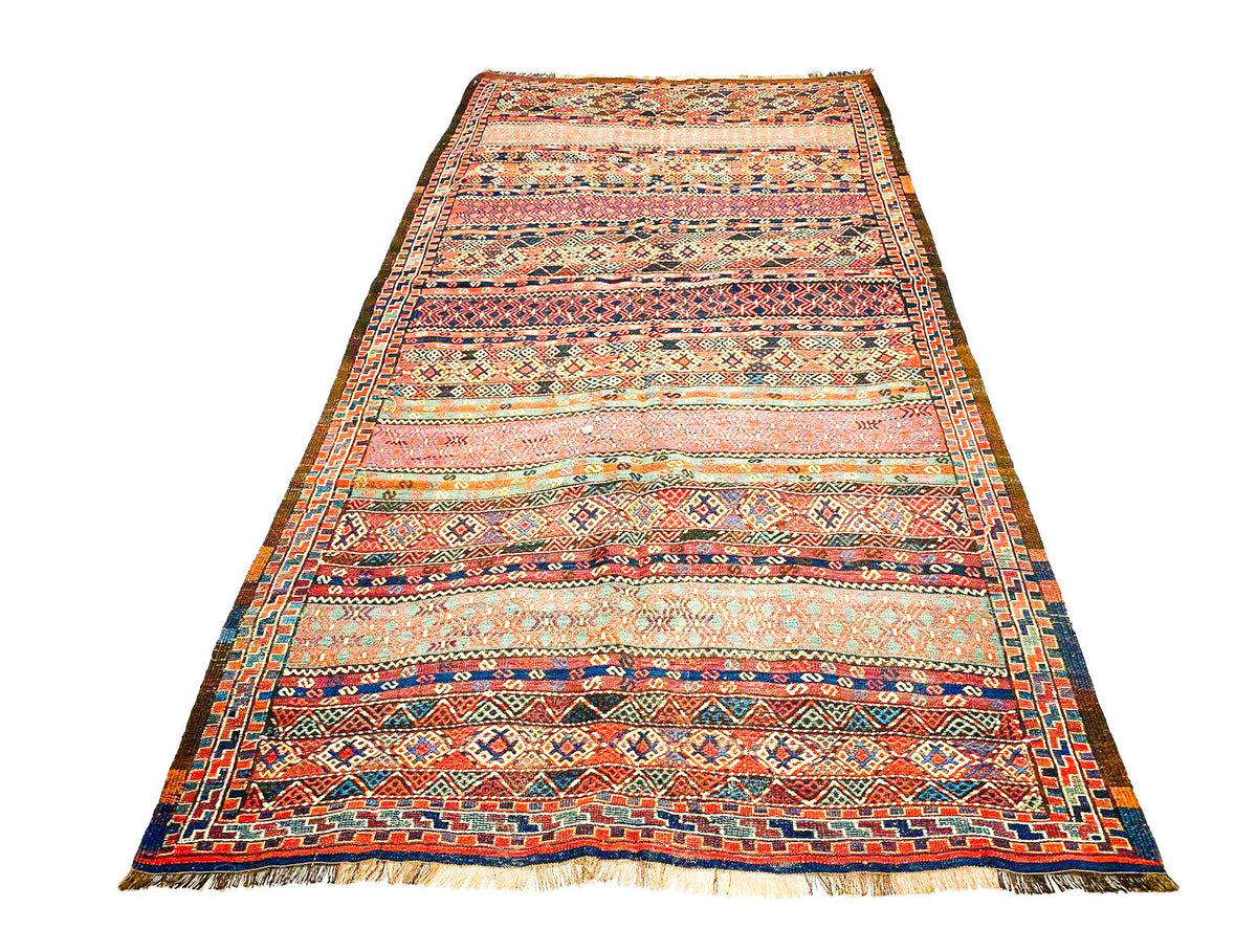 5x10 Handmade Patchwork Vintage Anatolian Handmade Tribal Runner Kilim