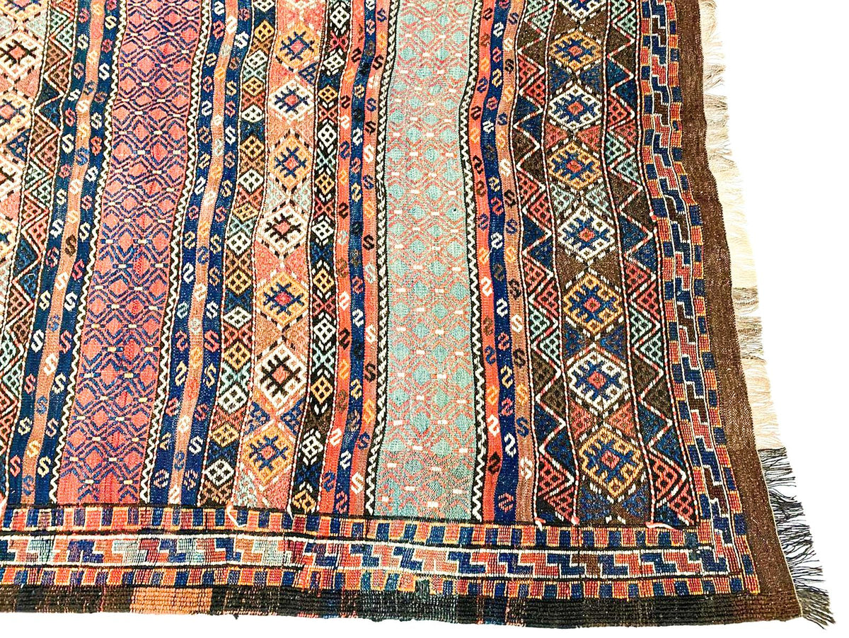 5x10 Handmade Patchwork Vintage Anatolian Handmade Tribal Runner Kilim