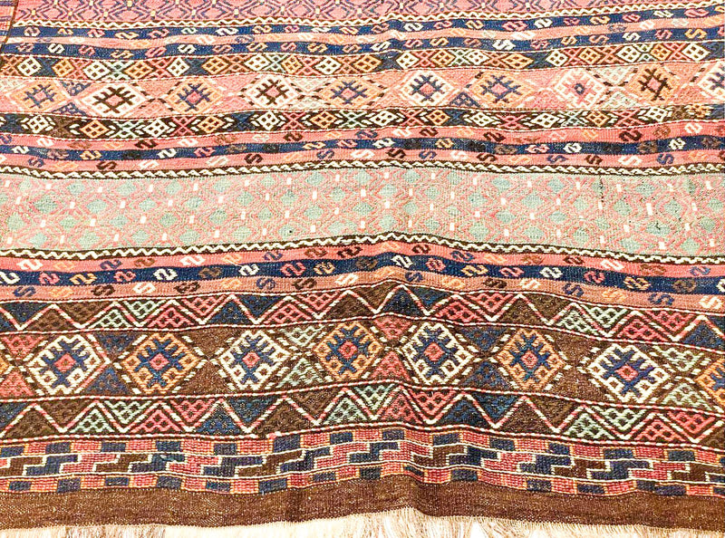 5x10 Handmade Patchwork Vintage Anatolian Handmade Tribal Runner Kilim