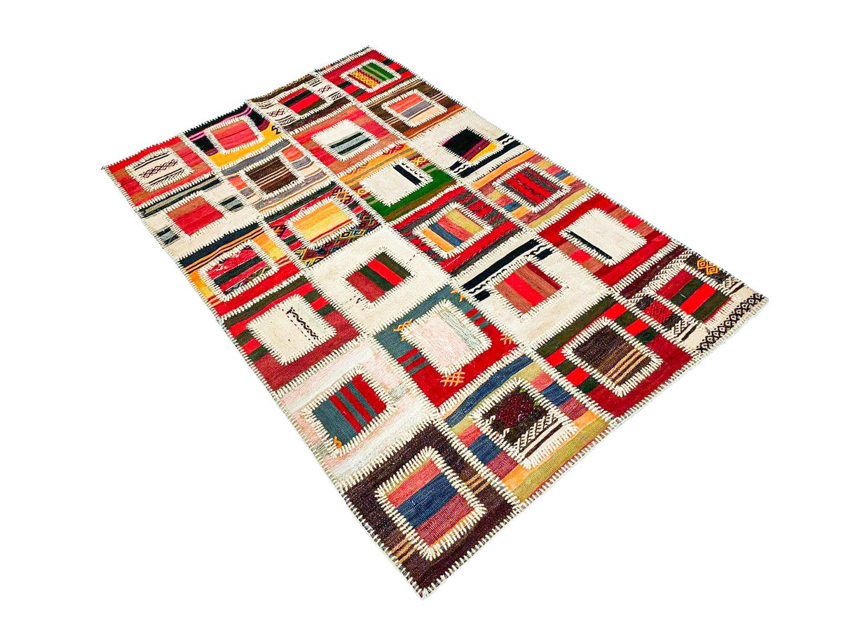 7x10 Multicolor Turkish Patchwork Rug