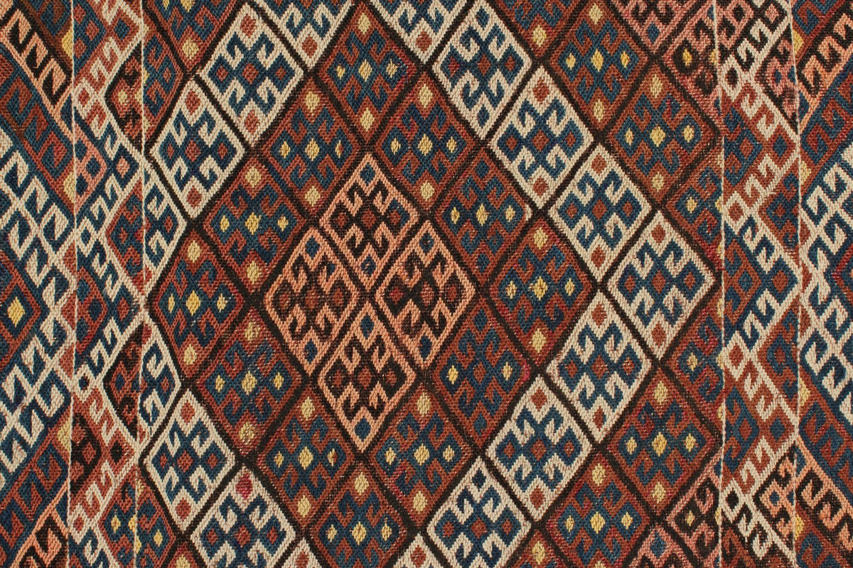 2x11 Brown and Multicolor Turkish Tribal Runner