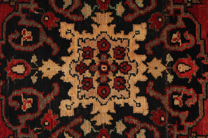 Vintage Handmade 3x6 Red and Brown Anatolian Turkish Tribal Distressed Area Rug
