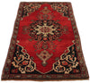 Vintage Handmade 3x6 Red and Brown Anatolian Turkish Tribal Distressed Area Rug