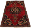 Vintage Handmade 3x6 Red and Brown Anatolian Turkish Tribal Distressed Area Rug