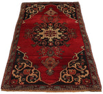 Vintage Handmade 3x6 Red and Brown Anatolian Turkish Tribal Distressed Area Rug