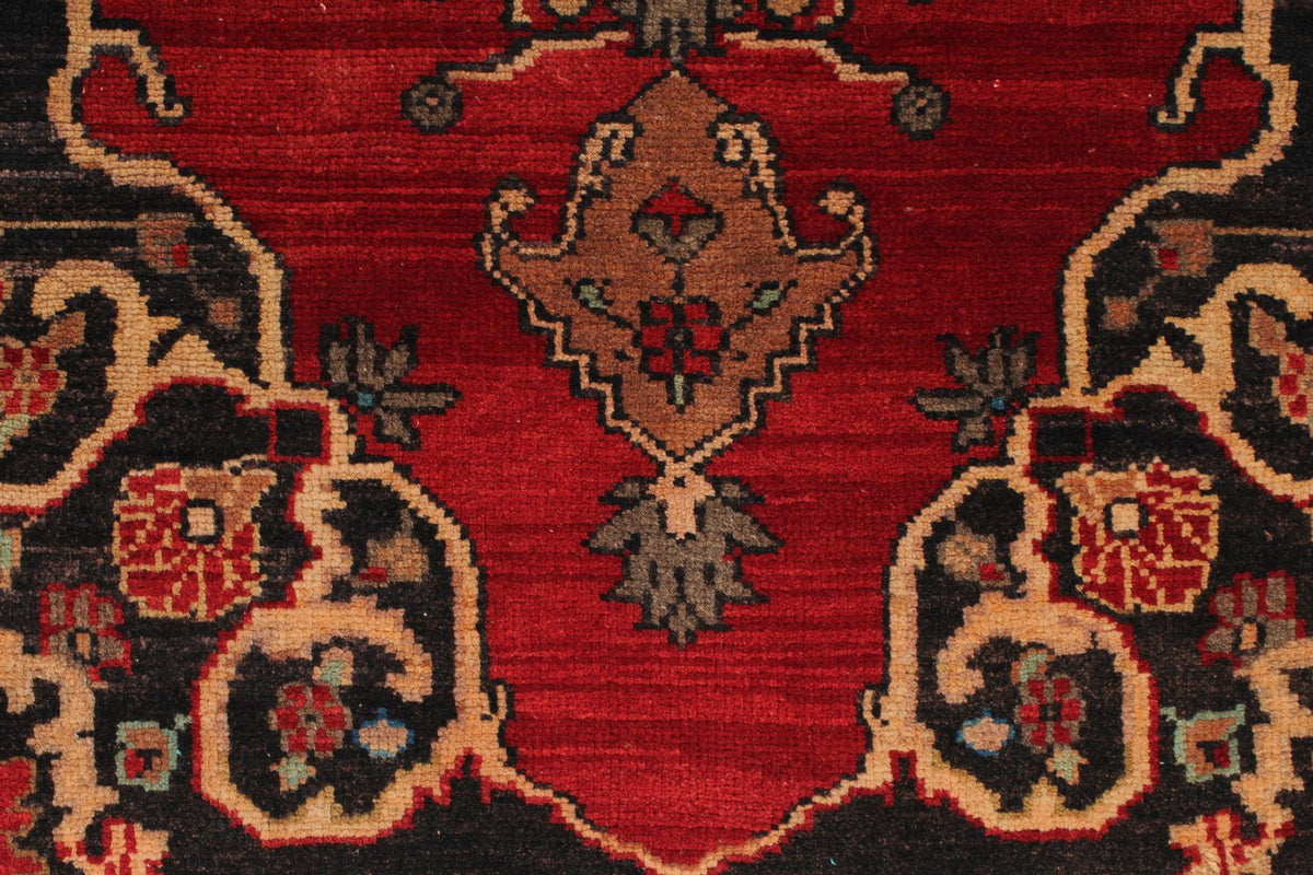 Vintage Handmade 3x6 Red and Brown Anatolian Turkish Tribal Distressed Area Rug