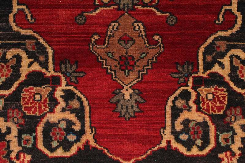 Vintage Handmade 3x6 Red and Brown Anatolian Turkish Tribal Distressed Area Rug