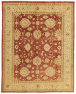 8x10 Beige and Red Turkish Oushak Rug