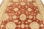 8x10 Beige and Red Turkish Oushak Rug