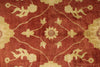 8x10 Beige and Red Turkish Oushak Rug