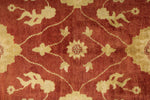 8x10 Beige and Red Turkish Oushak Rug