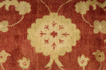 8x10 Beige and Red Turkish Oushak Rug