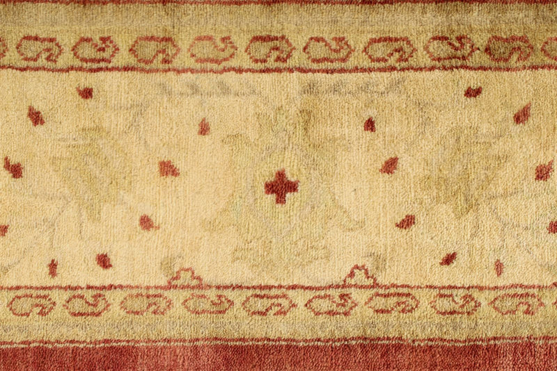 8x10 Beige and Red Turkish Oushak Rug