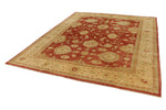 8x10 Beige and Red Turkish Oushak Rug