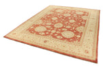 8x10 Beige and Red Turkish Oushak Rug