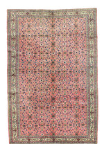 Vintage Handmade 7x10 Ivory and Pink Anatolian Turkish Tribal Distressed Area Rug