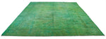 Vintage Handmade 9x12 Green Anatolian Turkish Overdyed Distressed Area Rug