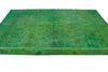 Vintage Handmade 9x12 Green Anatolian Turkish Overdyed Distressed Area Rug