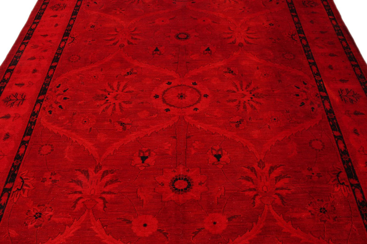 8x10 Red and Navy Turkish Overdyed Rug