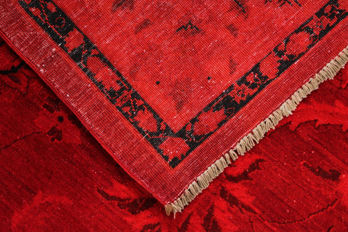 8x10 Red and Navy Turkish Overdyed Rug