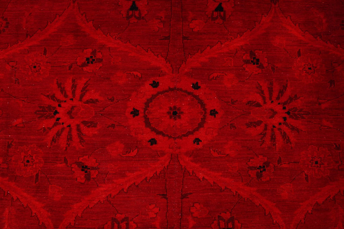 8x10 Red and Navy Turkish Overdyed Rug