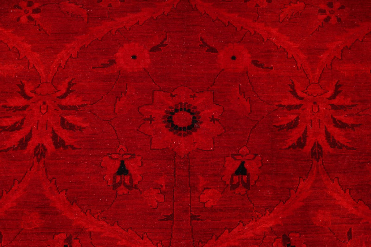 8x10 Red and Navy Turkish Overdyed Rug