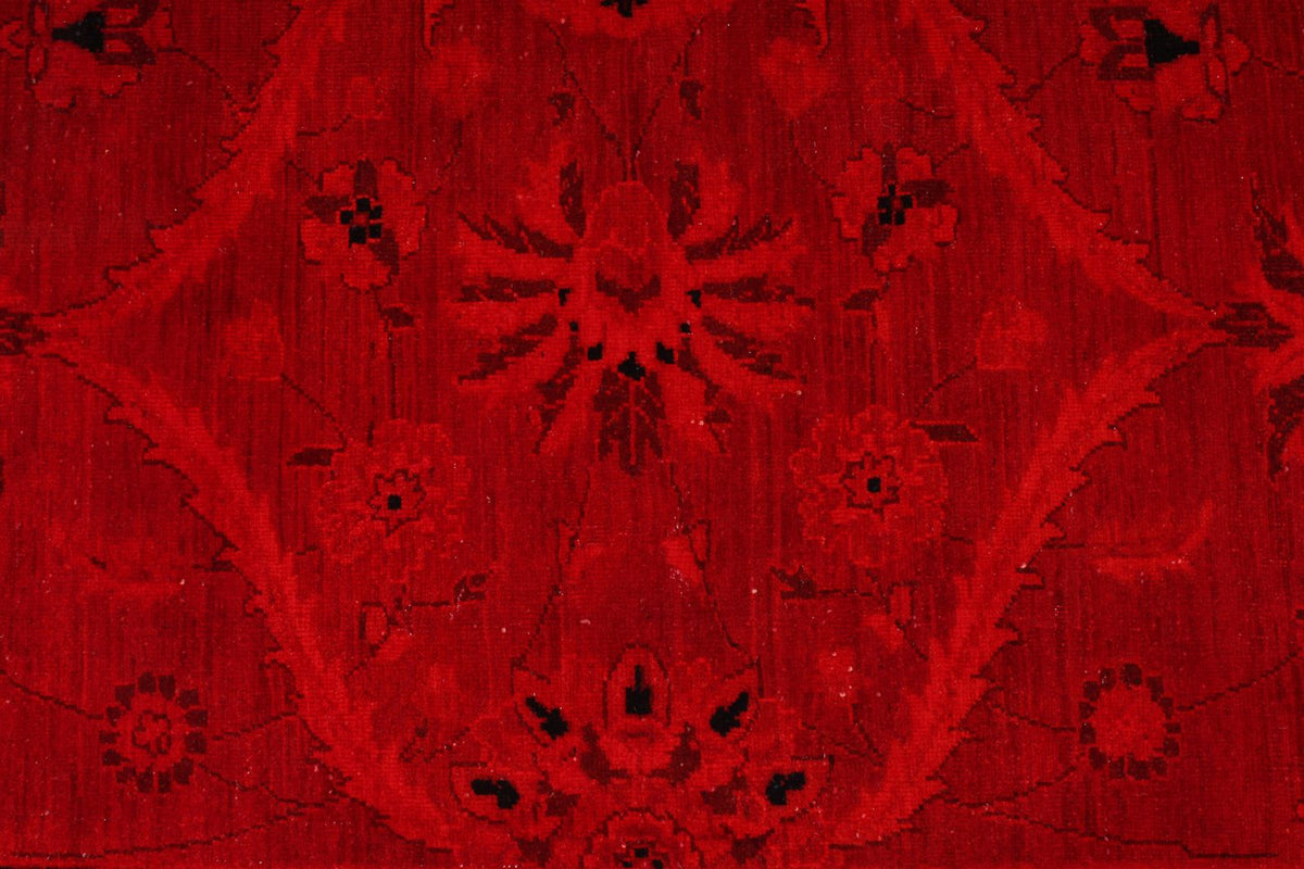 8x10 Red and Navy Turkish Overdyed Rug