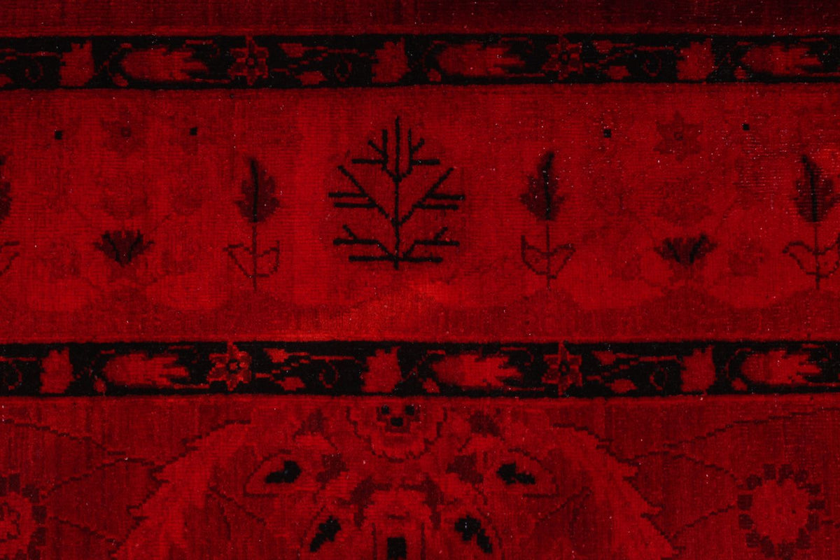 8x10 Red and Navy Turkish Overdyed Rug