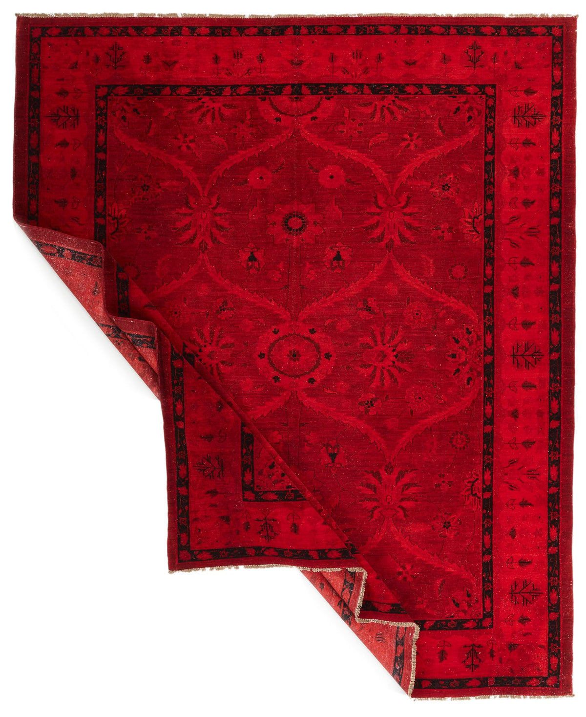 8x10 Red and Navy Turkish Overdyed Rug